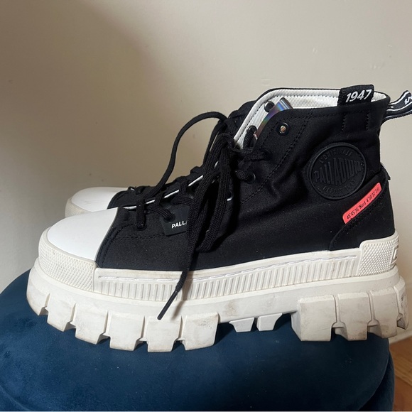 Palladium Black and White Chunky Sneakers - Picture 5 of 8